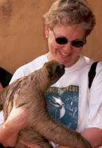 Tourist with sloth